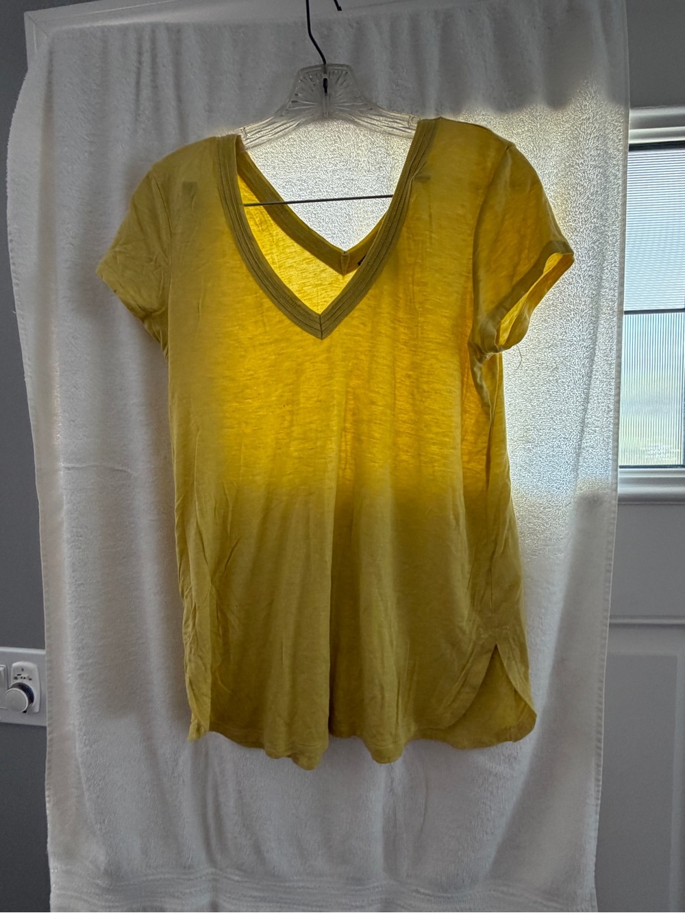 Yellow V-Neck Short Sleeve Women’s Top